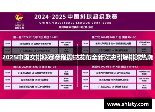 2025中国女排联赛赛程震撼发布全新对决引爆排球热潮 2025中国女排联赛赛程震撼发布全新对决引爆排球热潮